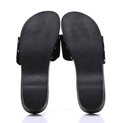 Chanel Suede CC Buckle Clogs 38 Black 5 of 16