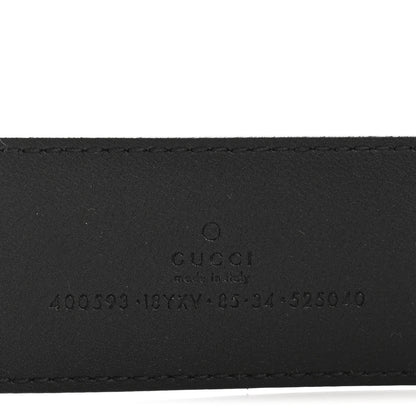 Gucci Azalea Calfskin Enamel Monochrome Double G 40mm Belt 85 34 Black 5 of 8