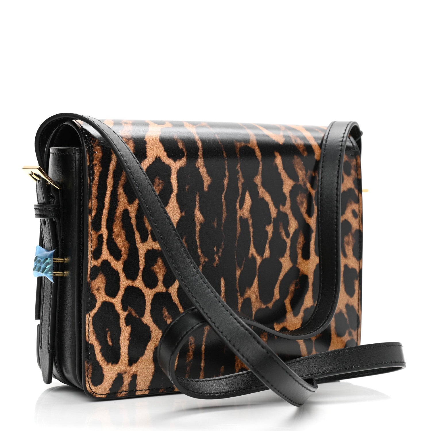 Burberry Calfskin Leopard Small Grace Bag Black 3 of 12