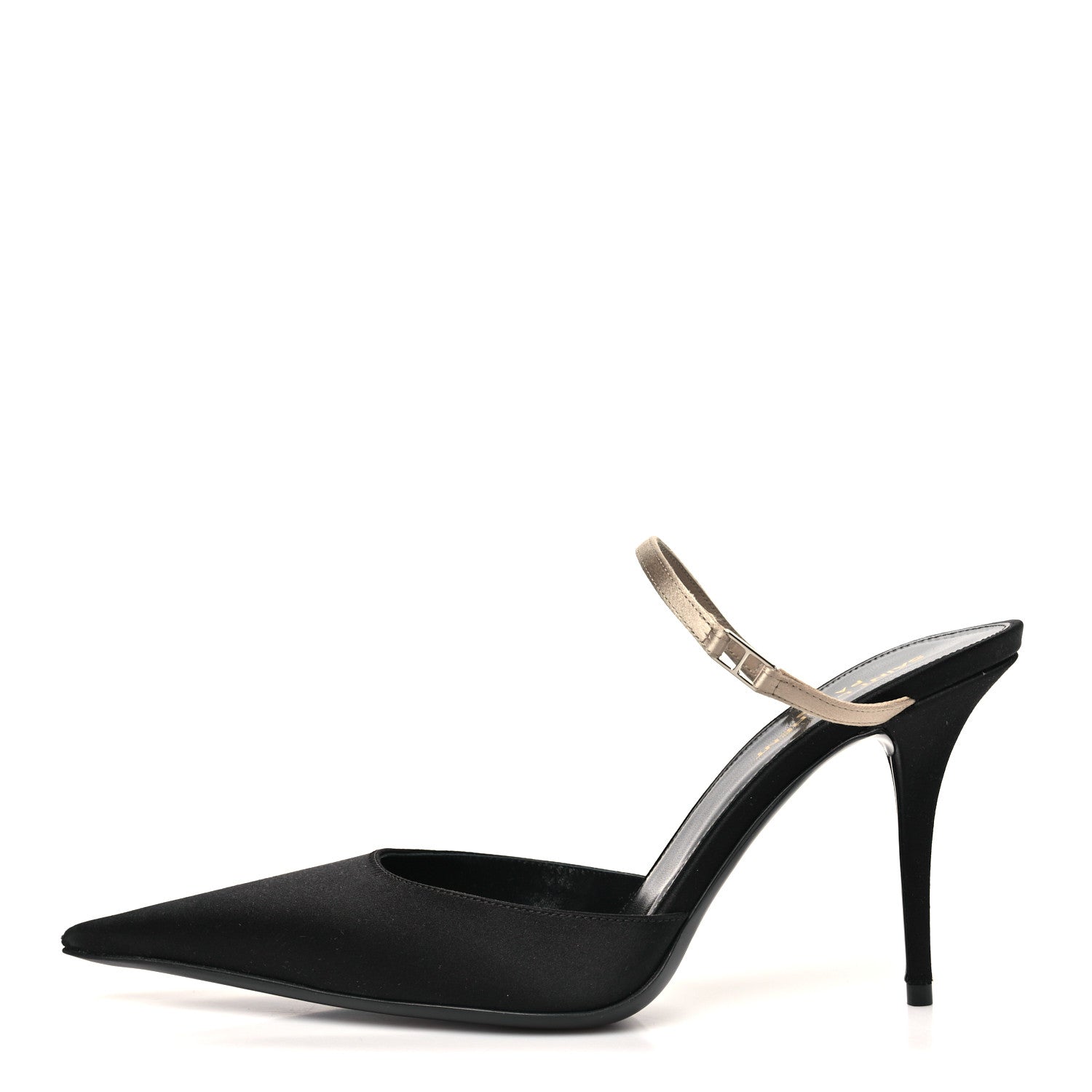 Saint Laurent Satin Nappa Killer 90mm Mules 38 Black Partridge Pink 1 of 9