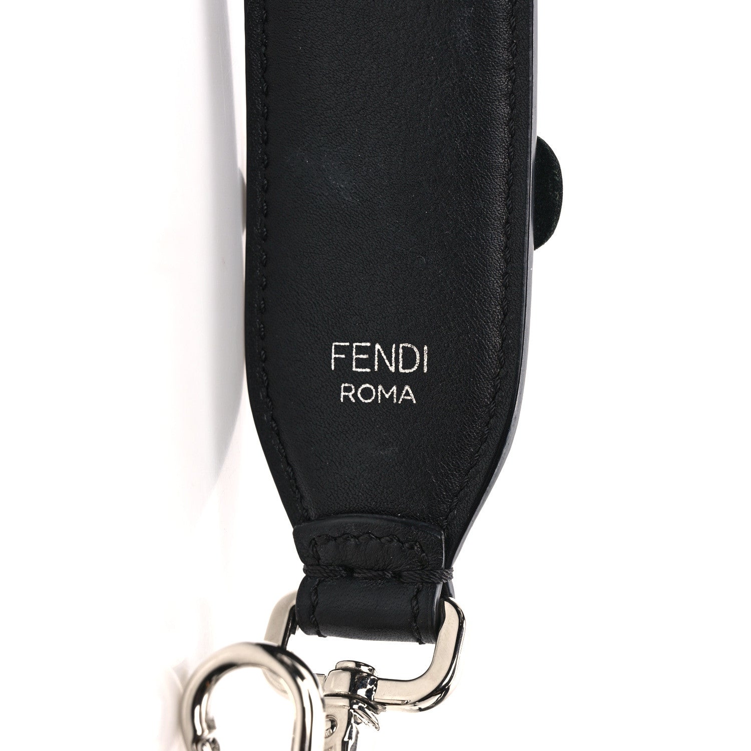 Fendi Vitello Dolce Nappa Patent Flowerland Studded Strap You Black 4 of 4