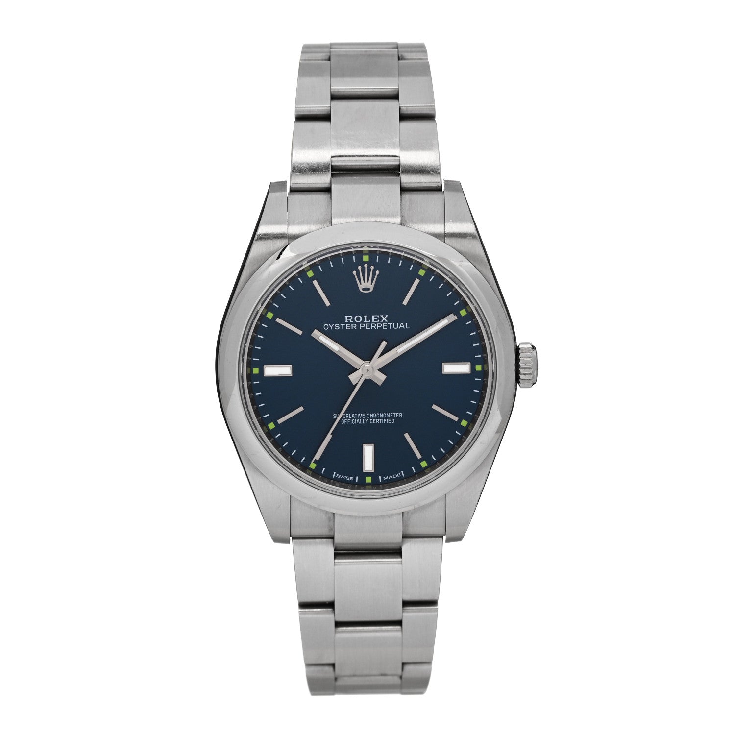 Rolex Stainless Steel 39mm Oyster Perpetual Watch Blue 114300 1 of 5