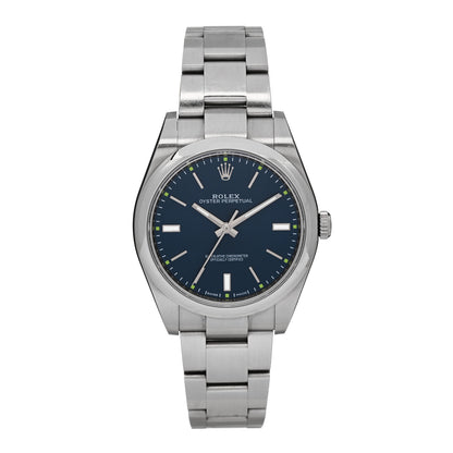 Rolex Stainless Steel 39mm Oyster Perpetual Watch Blue 114300 1 of 5