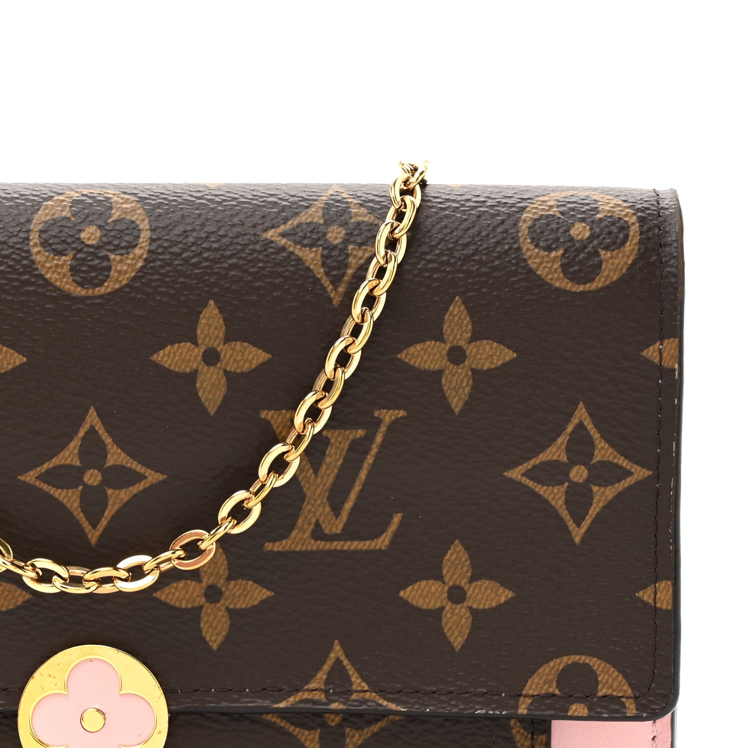 Louis Vuitton Monogram Flore Chain Wallet Rose Ballerine 7 of 15