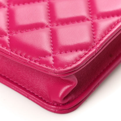 Chanel Lambskin Quilted Phone Holder With Chain Fuchsia 9 of 10