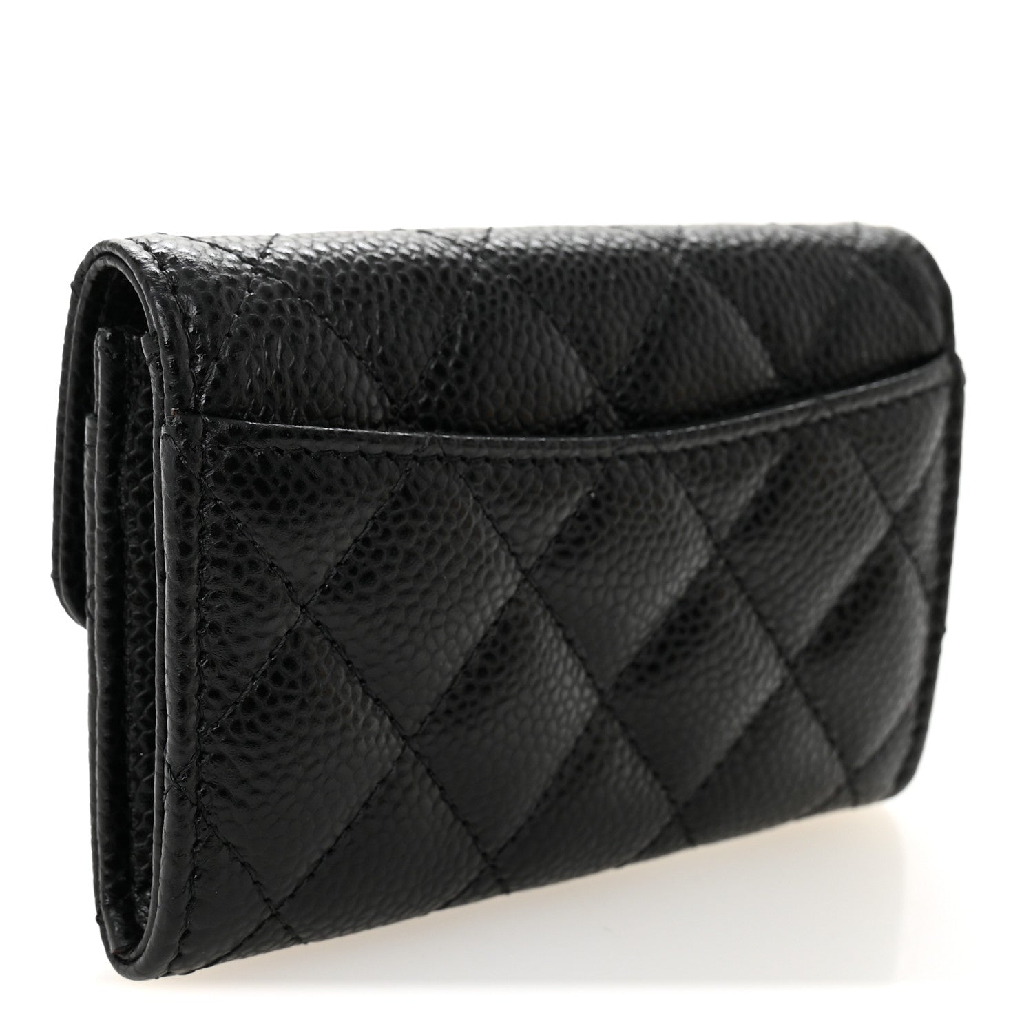 Chanel Caviar Quilted Flap Card Holder Wallet Black 3 of 9