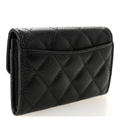 Chanel Caviar Quilted Flap Card Holder Wallet Black 3 of 9