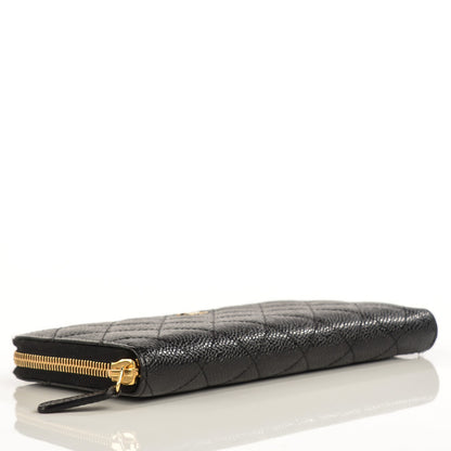 Chanel Caviar Quilted Large Gusset Zip Around Wallet Black 4 of 8