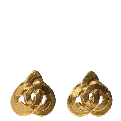 Chanel CC Heart Clip On Earrings Gold 1 of 4
