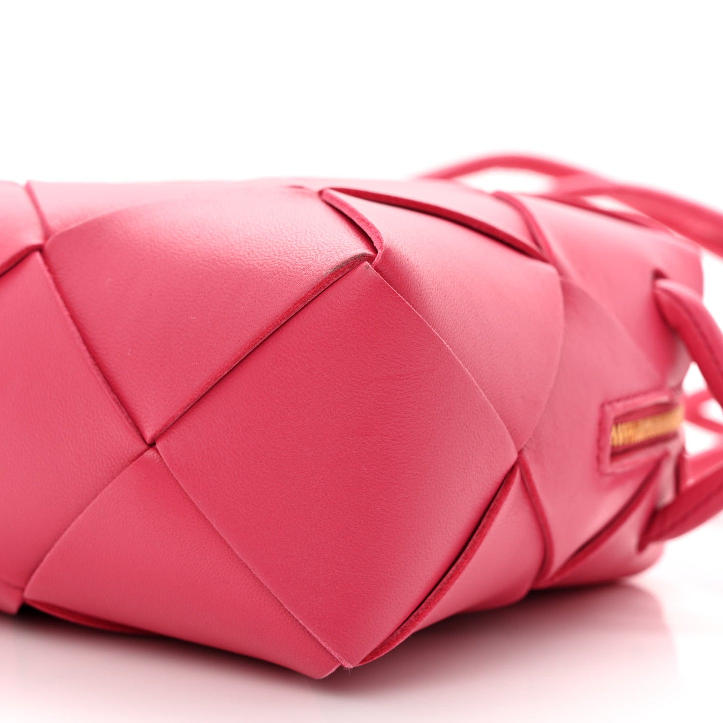 Lambskin Maxi Intrecciato Mini Cassette Camera Bag Cranberry