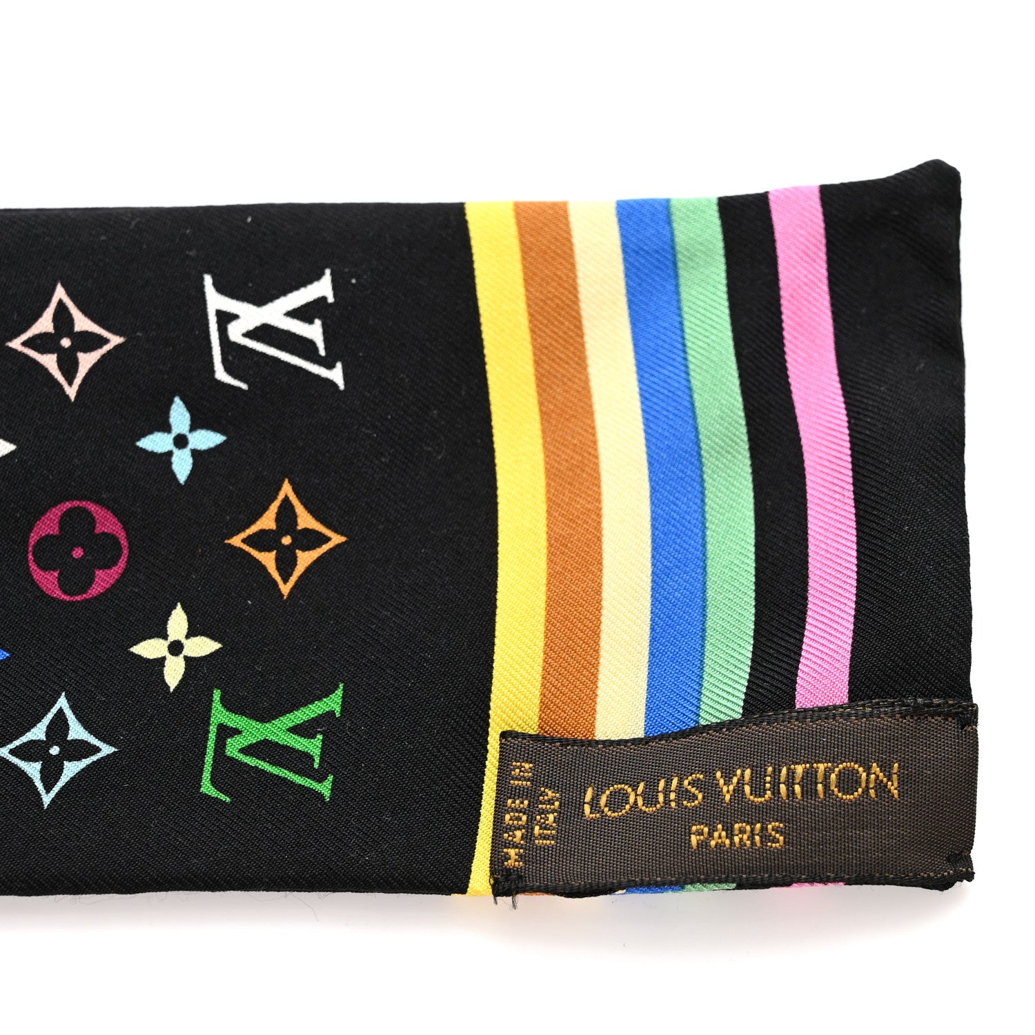 Louis Vuitton Silk Monogram Multicolor Bandeau Black 3 of 5