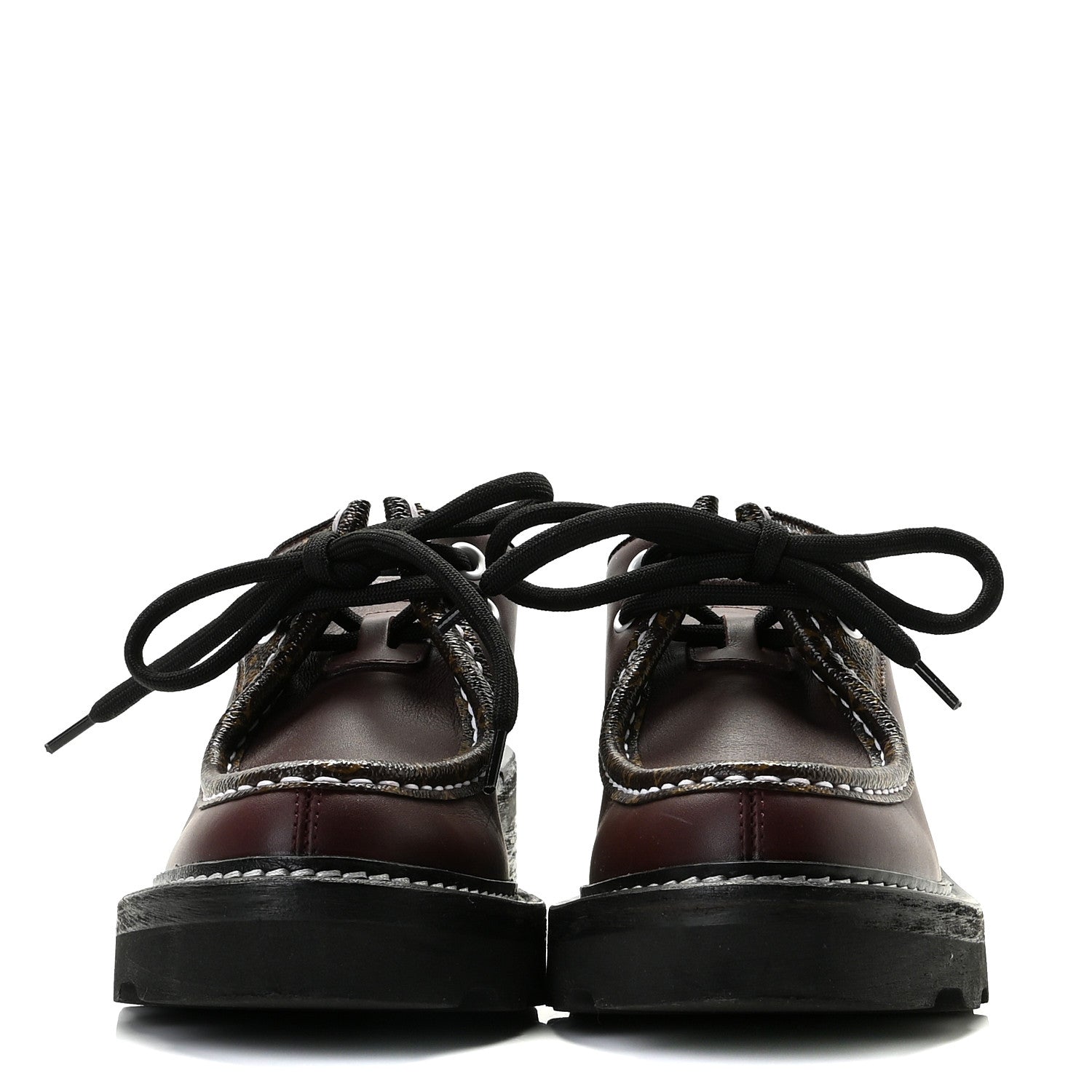 Louis Vuitton Calfskin Monogram Beaubourg Platform Derby Shoes 36 36 Bordeaux 3 of 15