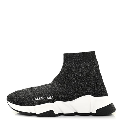 Balenciaga Knit Metal Womens Speed Sneakers 36 Black Gold 1 of 8