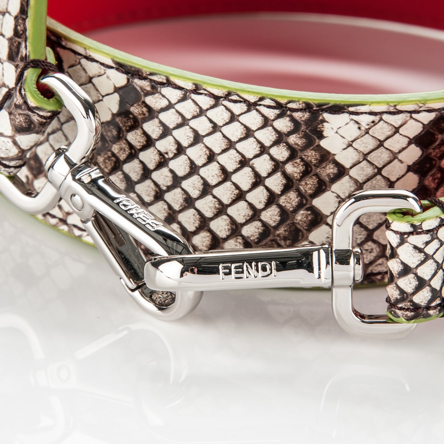 Shiny Python Vitello Dolce Strap You White Papavero