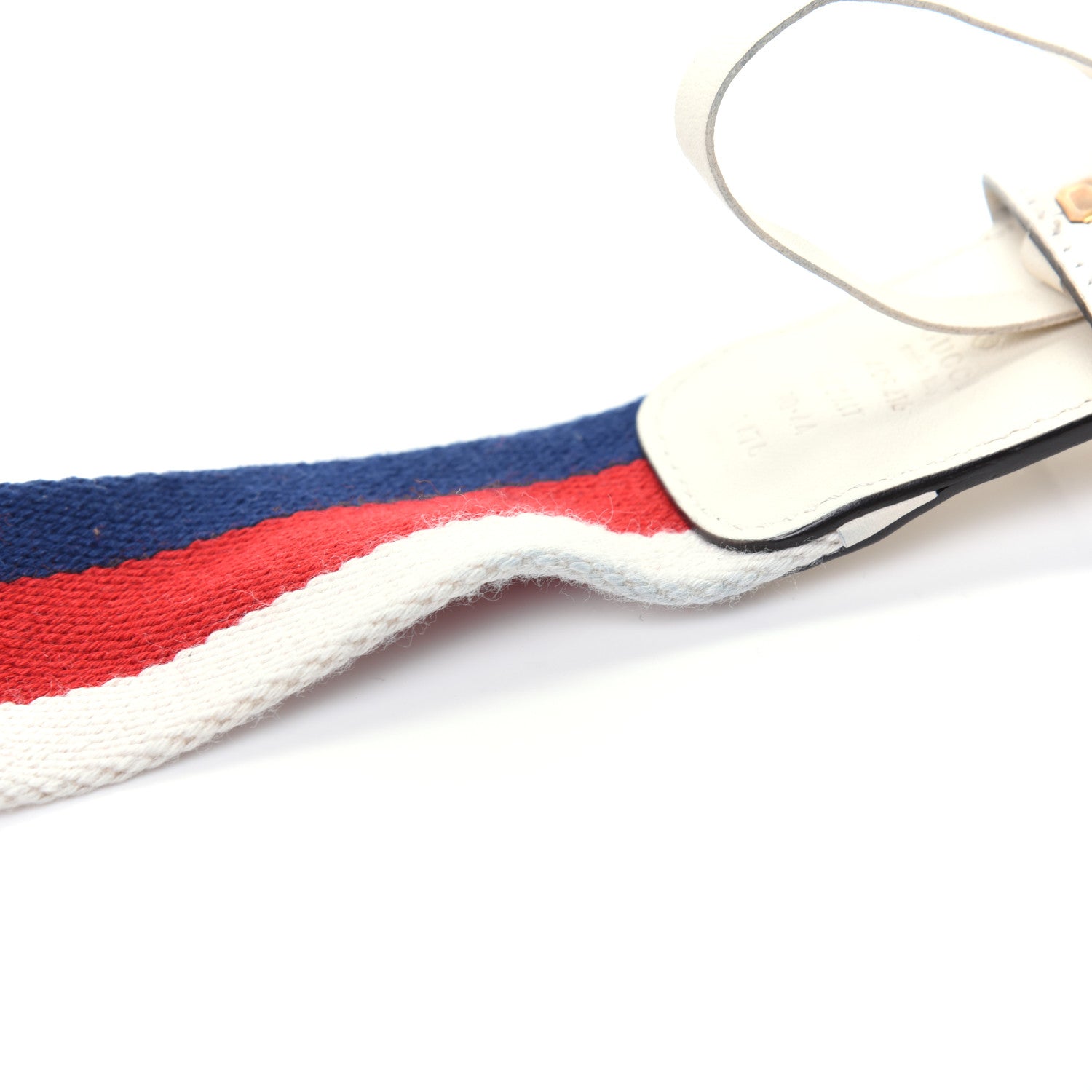Gucci Nylon Calfskin Sylvie Web Double G 40mm Belt 110 44 Mystic White Hibiscus Red Maritime 8 of 10