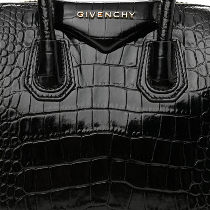 Givenchy Calfskin Crocodile Embossed Mini Antigona Black 8 of 10