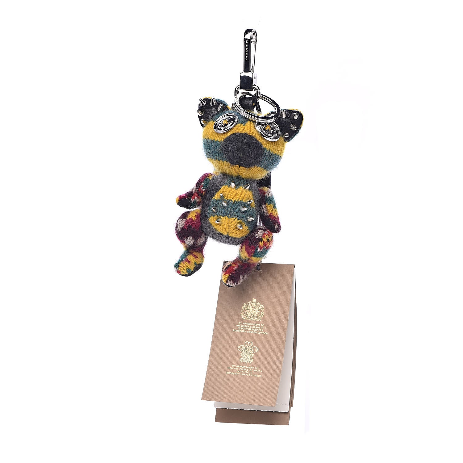 Burberry Cashmere Studded Fox Bag Charm Yellow Multicolor 1 of 2