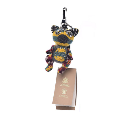 Burberry Cashmere Studded Fox Bag Charm Yellow Multicolor 1 of 2