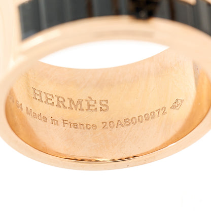 Hermes 18K Rose Gold Black Spinel Kelly Band Ring 54 6.75 5 of 7