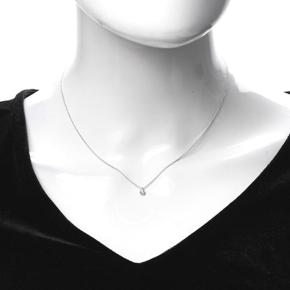 Tiffany Platinum Diamond .12ct Solitaire Pendant Necklace 2 of 5