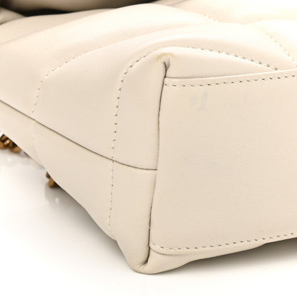 Saint Laurent Lambskin Quilted Toy Loulou Puffer Monogram Chain Satchel Blanc Vintage 10 of 13