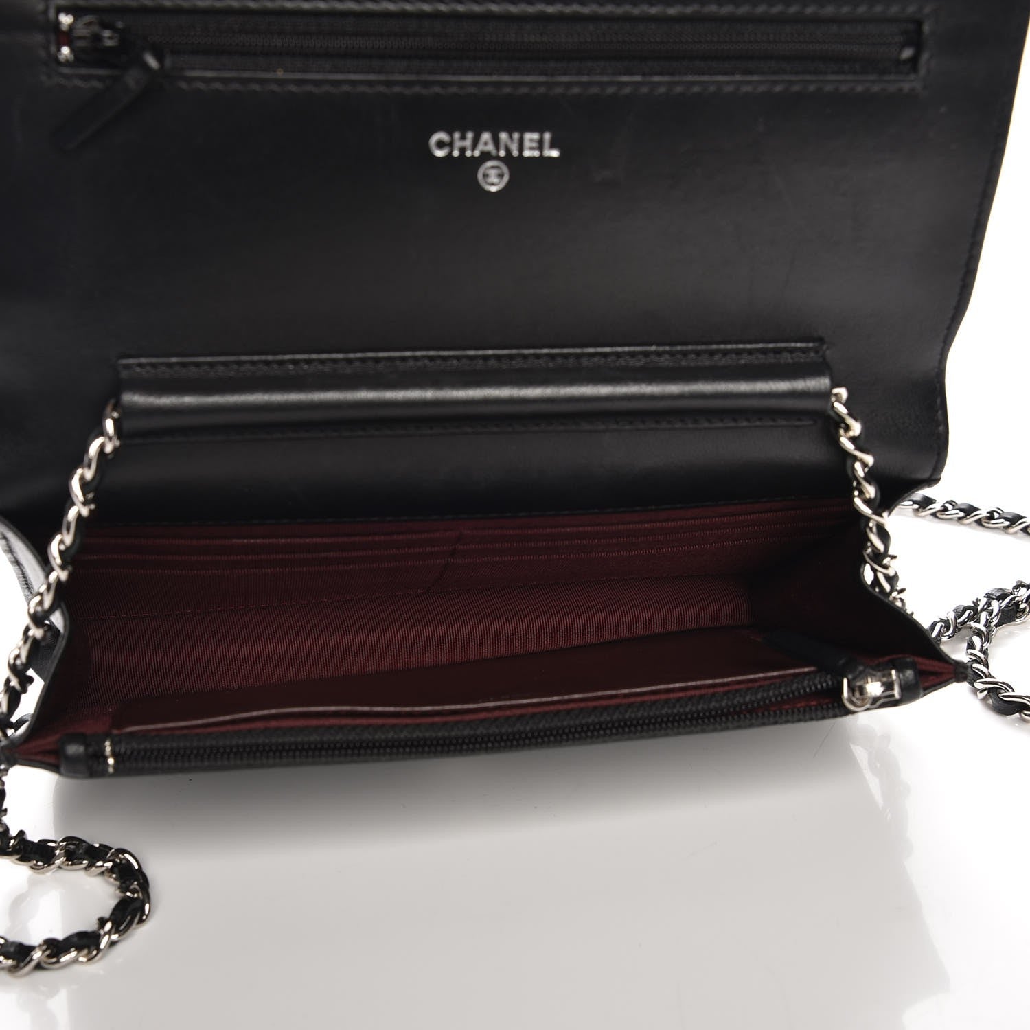 Chanel Lambskin Quilted Wallet On Chain WOC Black 6 of 8