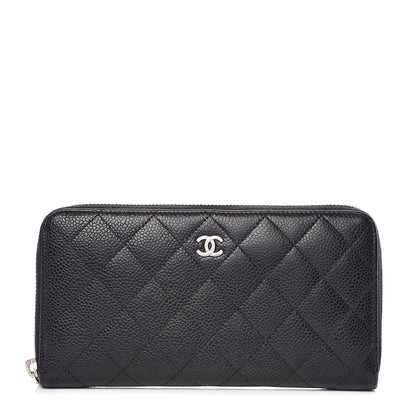 Chanel Caviar Quilted Large Gusset Zip Around Wallet Black 1 of 8