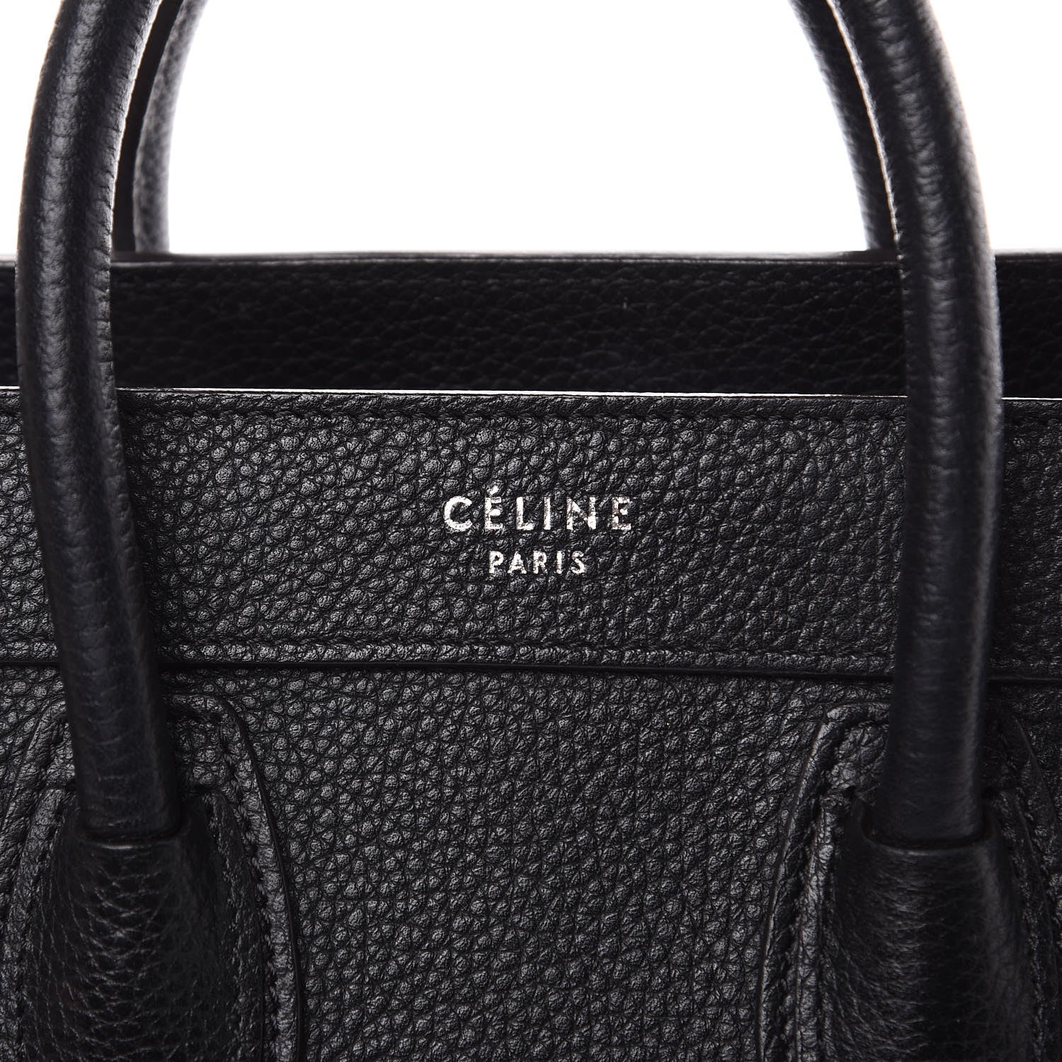 Celine Drummed Calfskin Nano Luggage Black 9 of 13