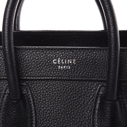 Celine Drummed Calfskin Nano Luggage Black 9 of 13