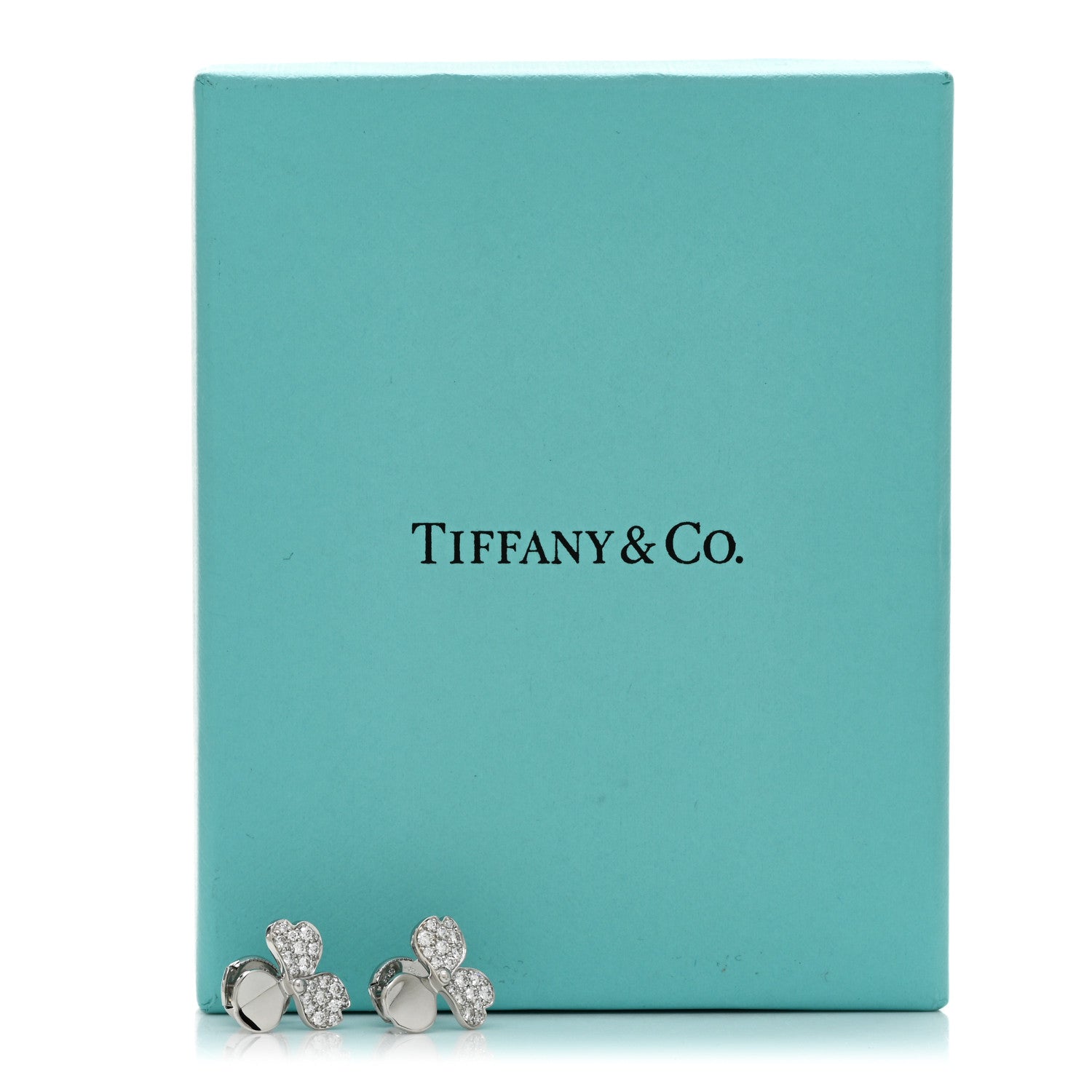 Tiffany Platinum Diamond Paper Flowers Earrings 5 of 5