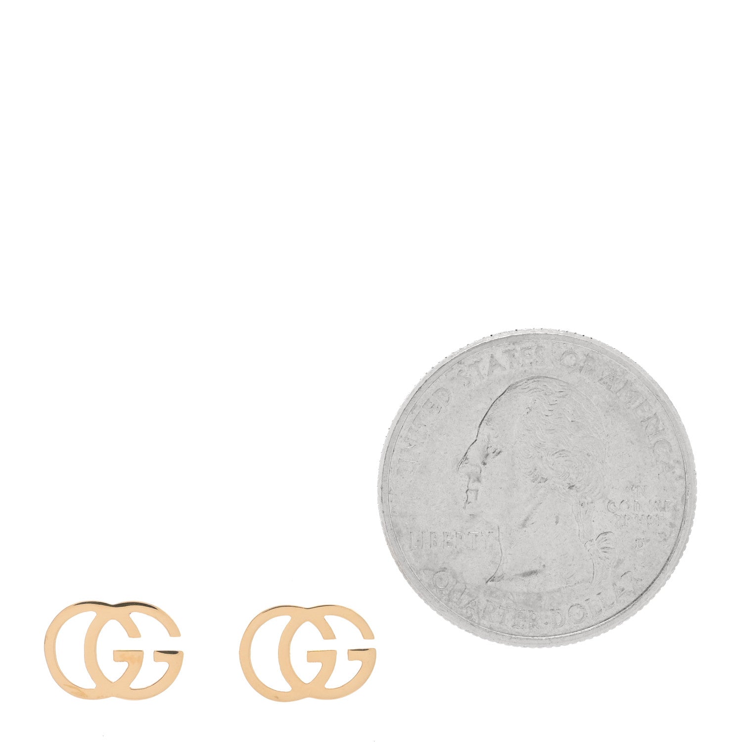 Gucci 18K Yellow Gold GG Tissue Stud Earrings 2 of 4