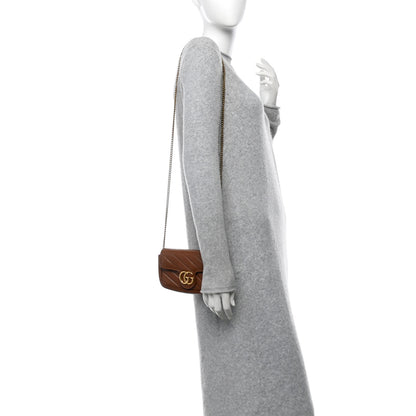 Gucci Azalea Calfskin Matelasse Diagonal Super Mini GG Marmont Shoulder Bag Cuir 2 of 13