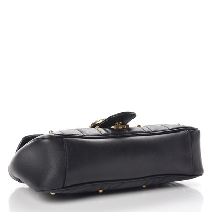 Gucci Calfskin Matelasse Studded Small Pearly GG Marmont Shoulder Bag Black 4 of 15