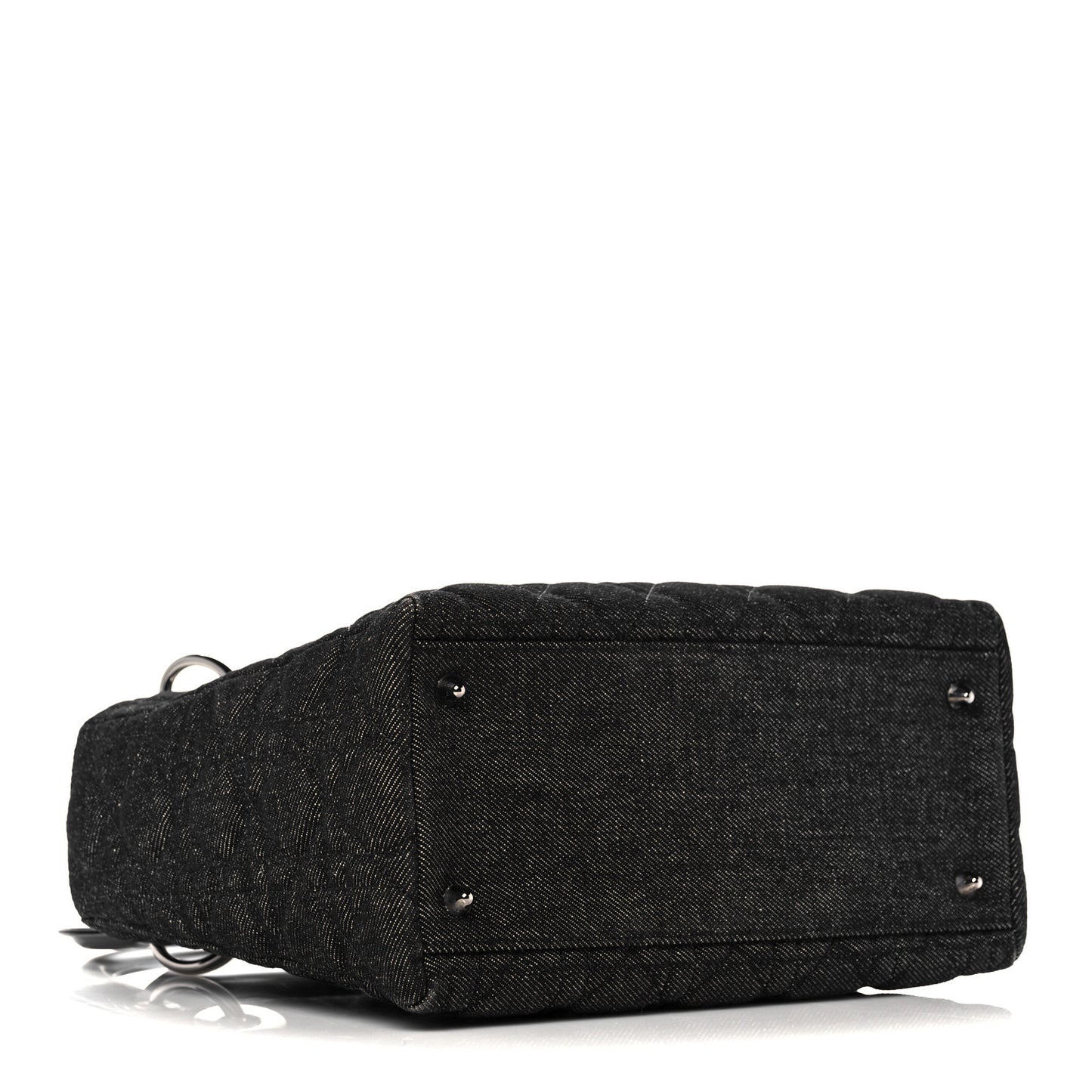 Denim Cannage Medium Lady Dior Black