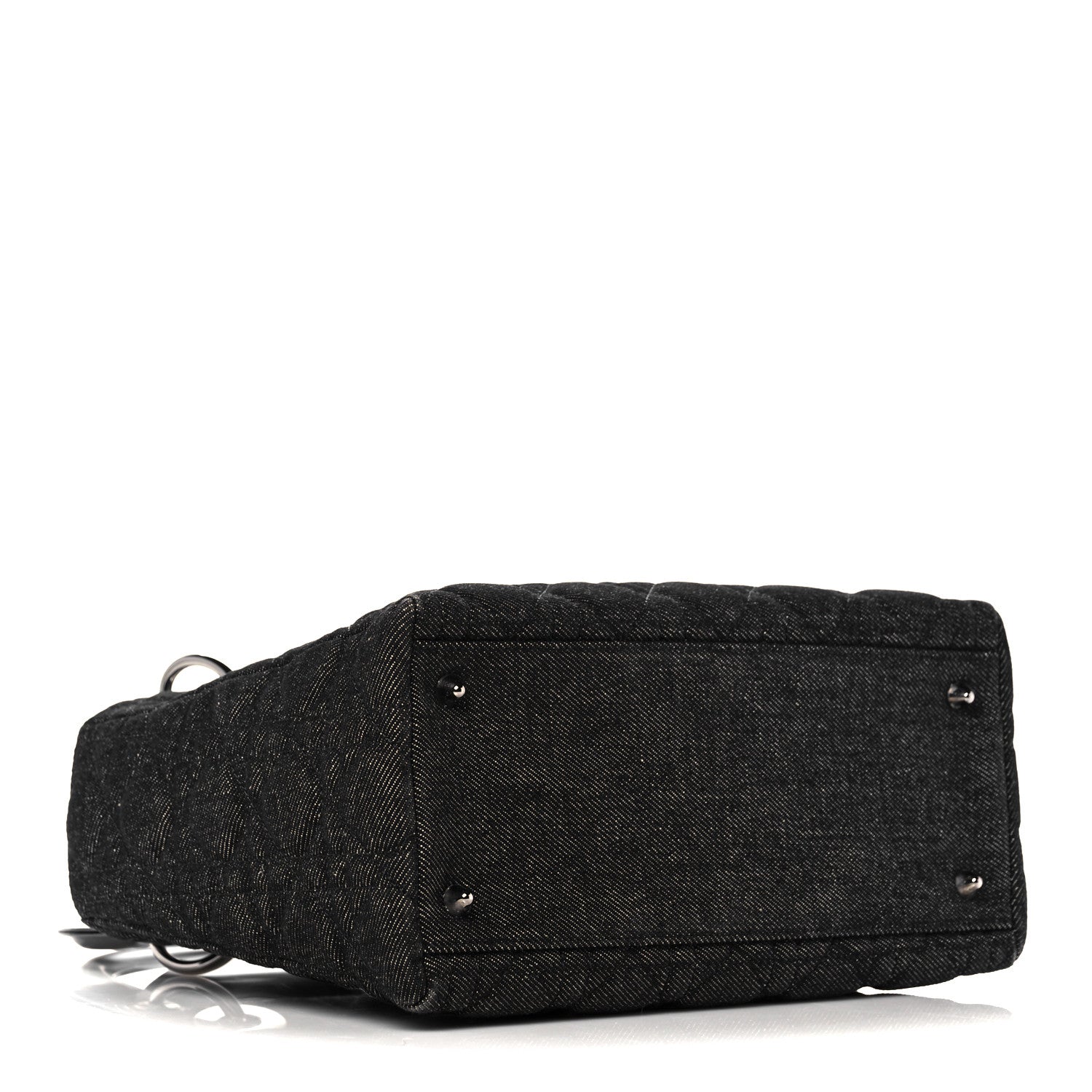 Christian Dior Denim Cannage Medium Lady Dior Black 3 of 11