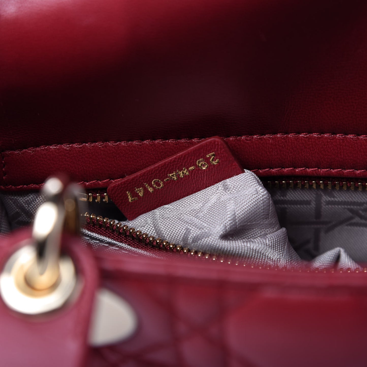 Lambskin Cannage Small My Lady Dior Red
