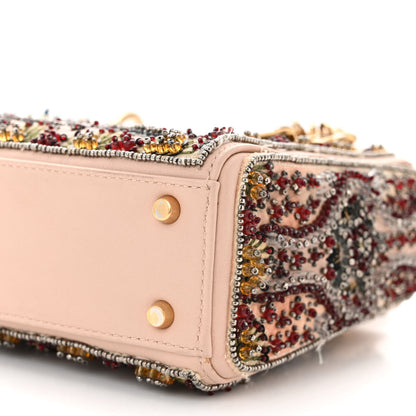 Christian Dior Calfskin Beaded Mini Lady Dior Beige Multicolor 10 of 12