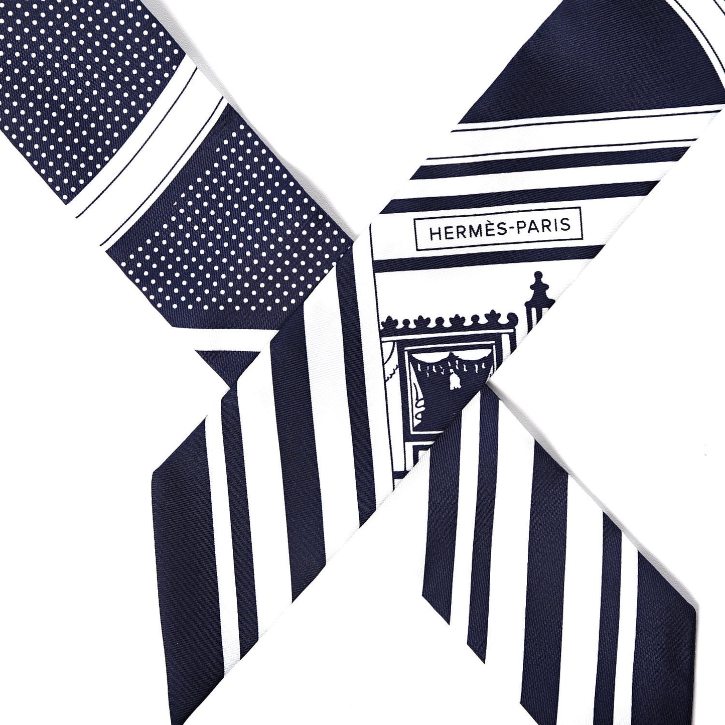 Silk Washington's Carriage Detail Twilly Marine White