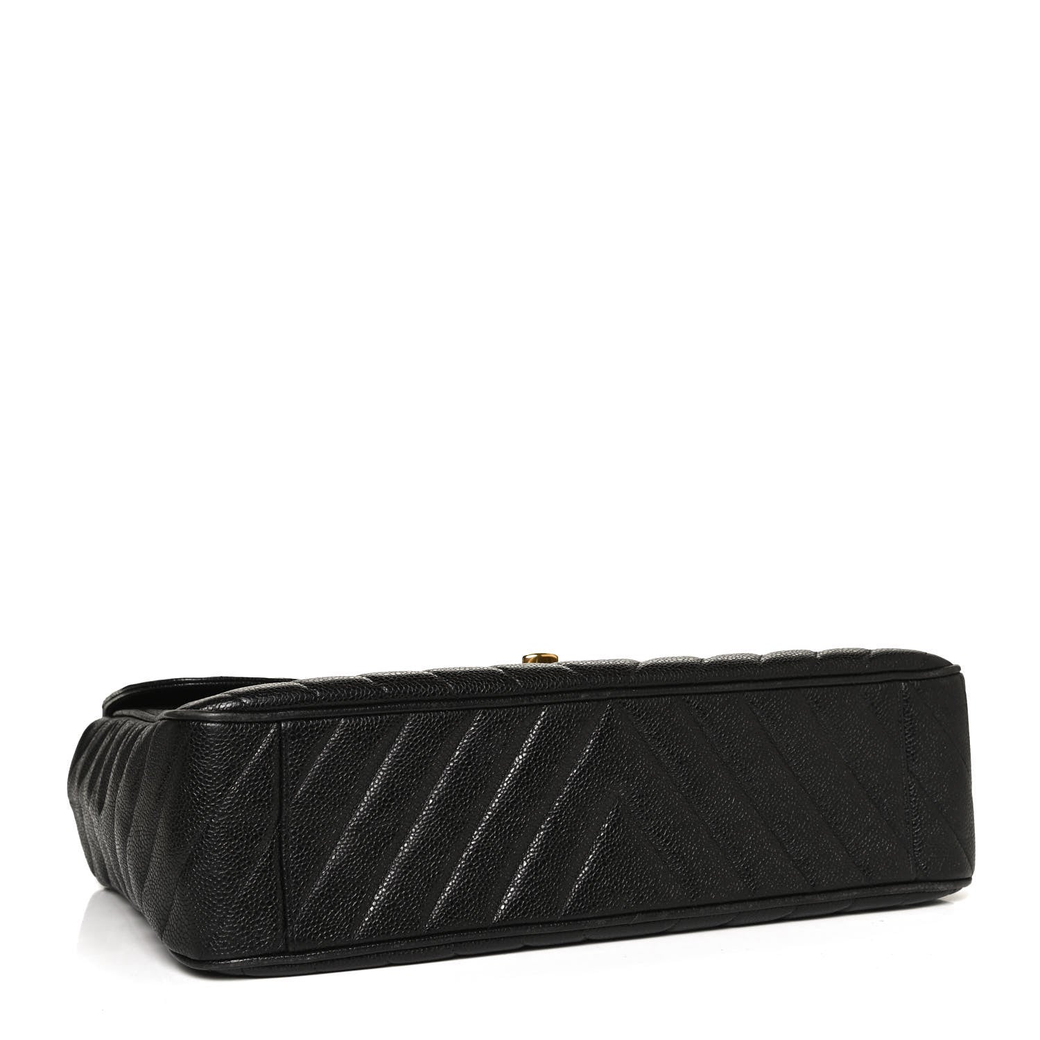 Chanel Caviar Chevron Quilted Maxi Single Flap Black 4 of 11