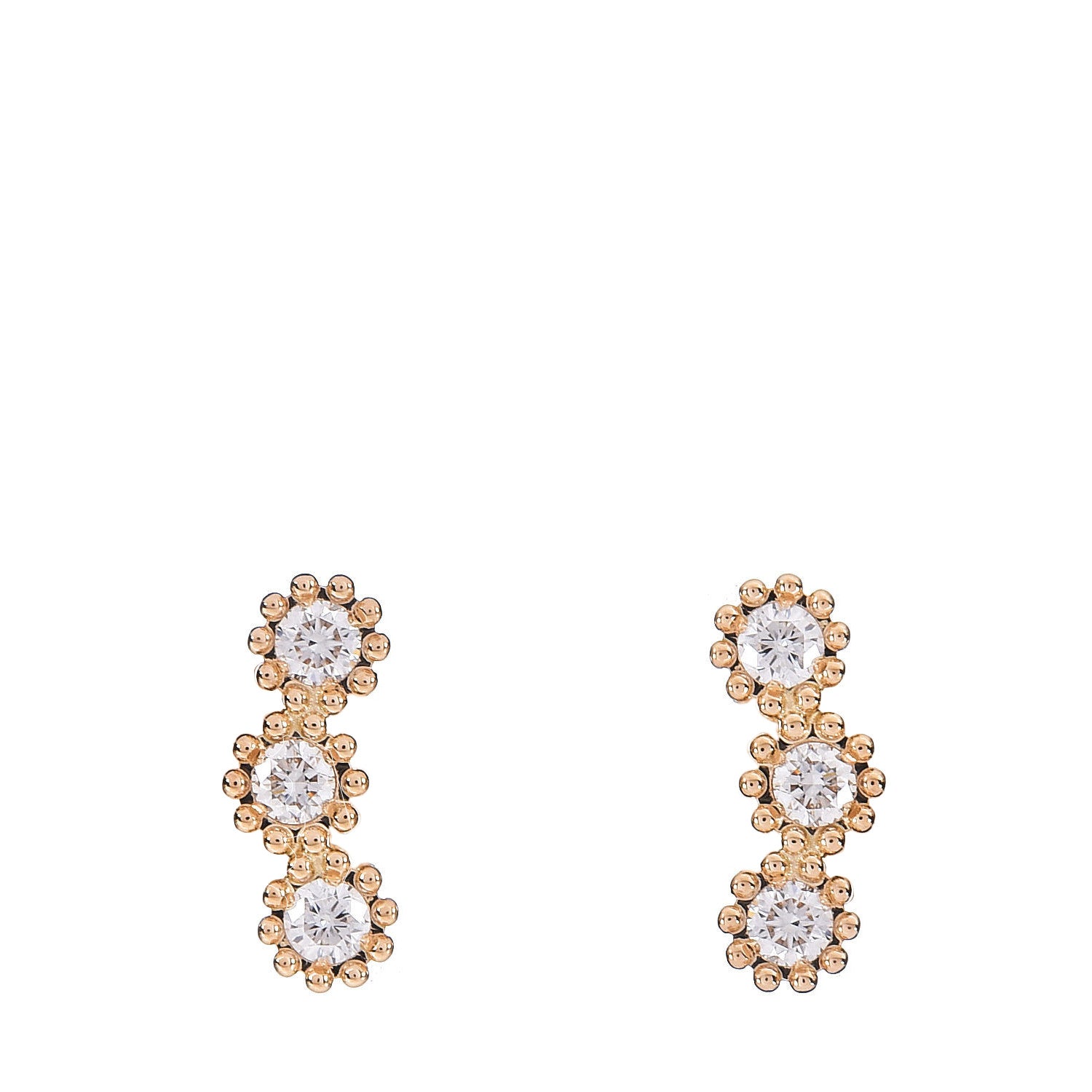 Christian Dior 18K Yellow Gold Diamond Mimirose Earrings 1 of 5