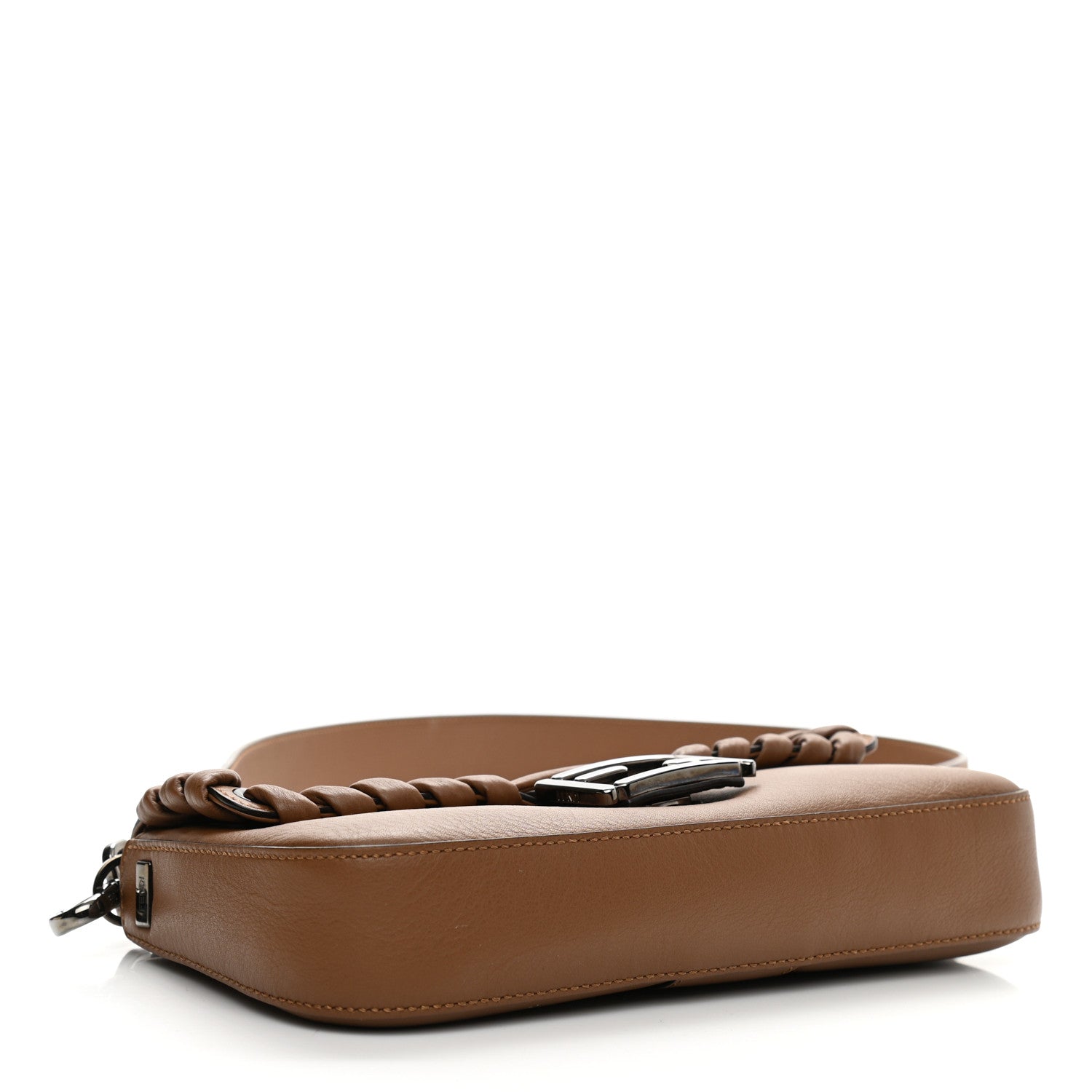 Fendi Vitello Dolce Lace Up Baguette Brownie 4 of 9