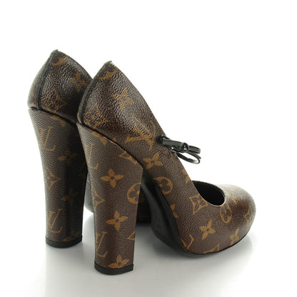 Louis Vuitton Patent Monogram Fetish Vanity Platform Pumps 37 4 of 9