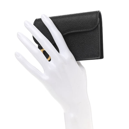 Christian Dior Grained Calfskin Saddle Card Holder Black 2 of 9