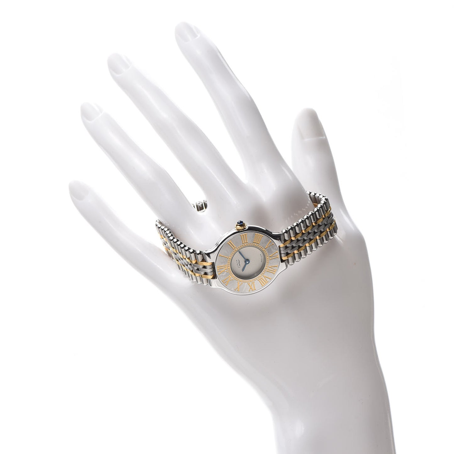 Stainless Steel 18K Yellow Gold 28mm Must De 21 Bullet Link Quartz Watch