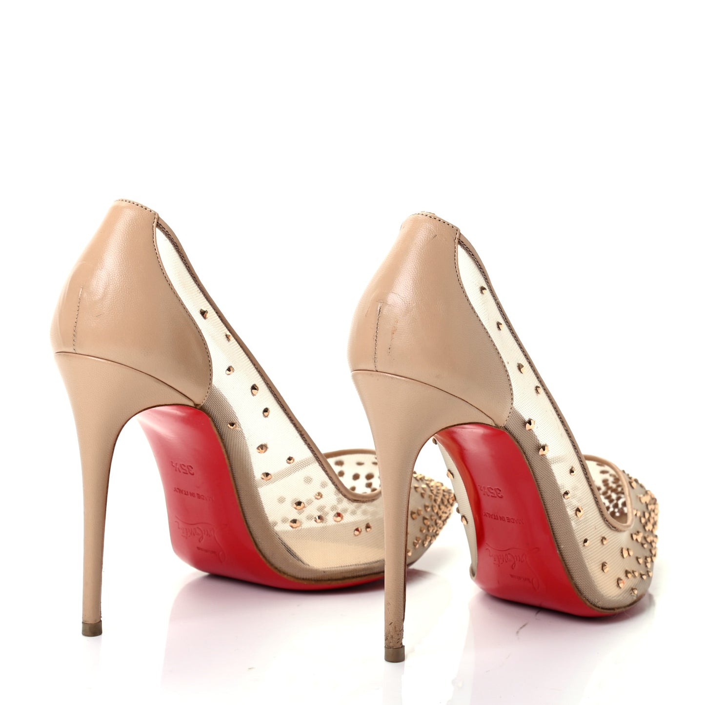 Suede Silk Crystal Strass Follies 100 Pumps 35.5 Neutral