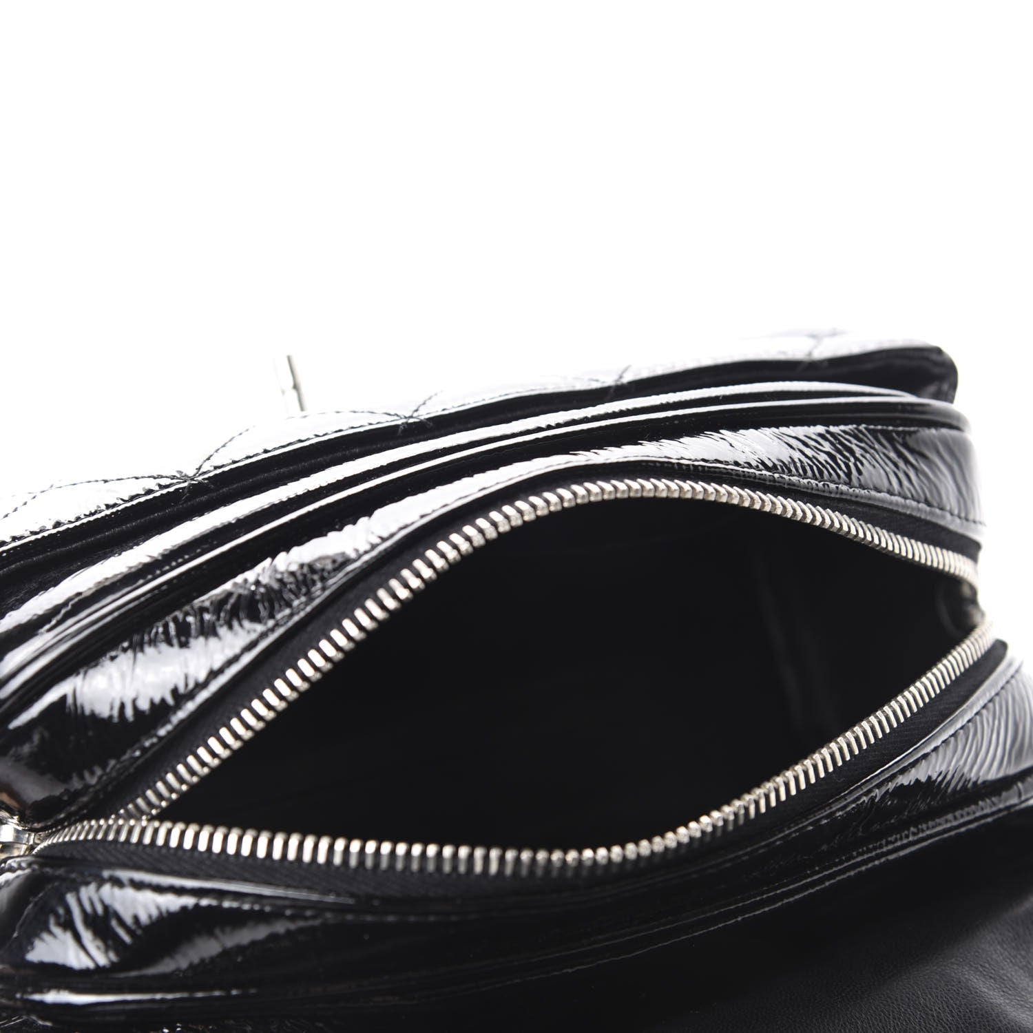 Chanel Distressed Patent Quilted Single Flap Bag Black 5 of 11