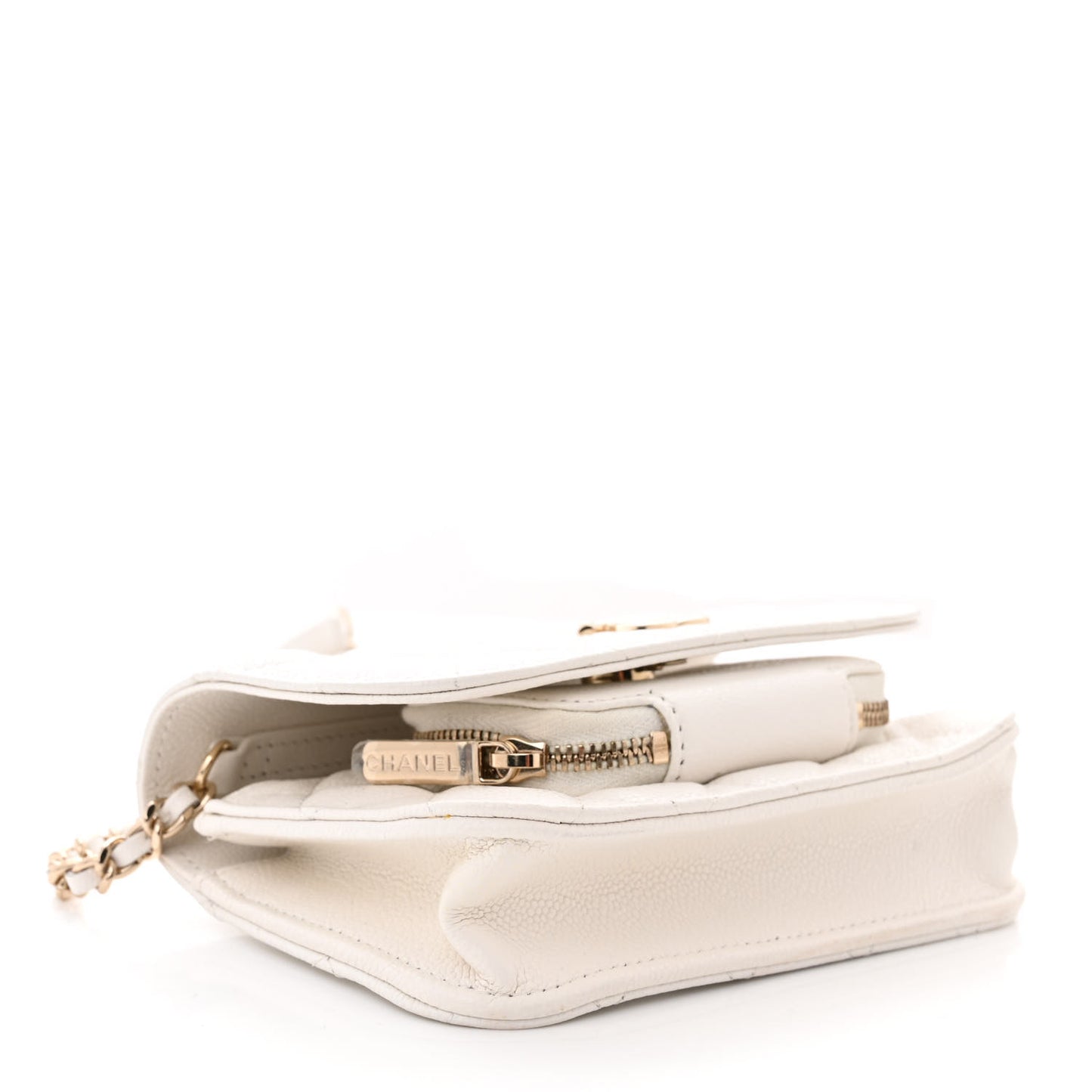 Caviar Quilted Mini Business Affinity Flap White