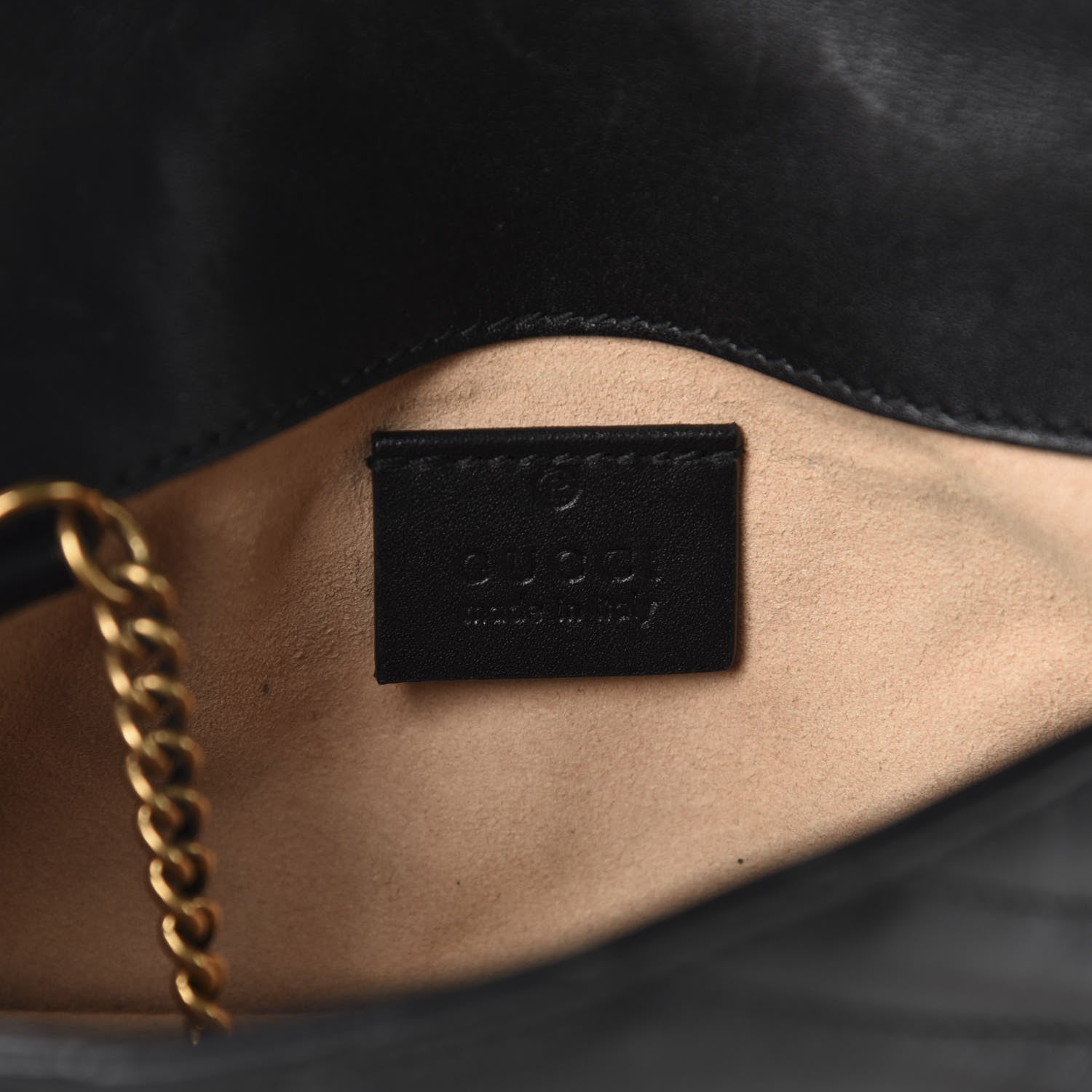 Gucci Calfskin Matelasse Super Mini GG Marmont Shoulder Bag Black 9 of 11