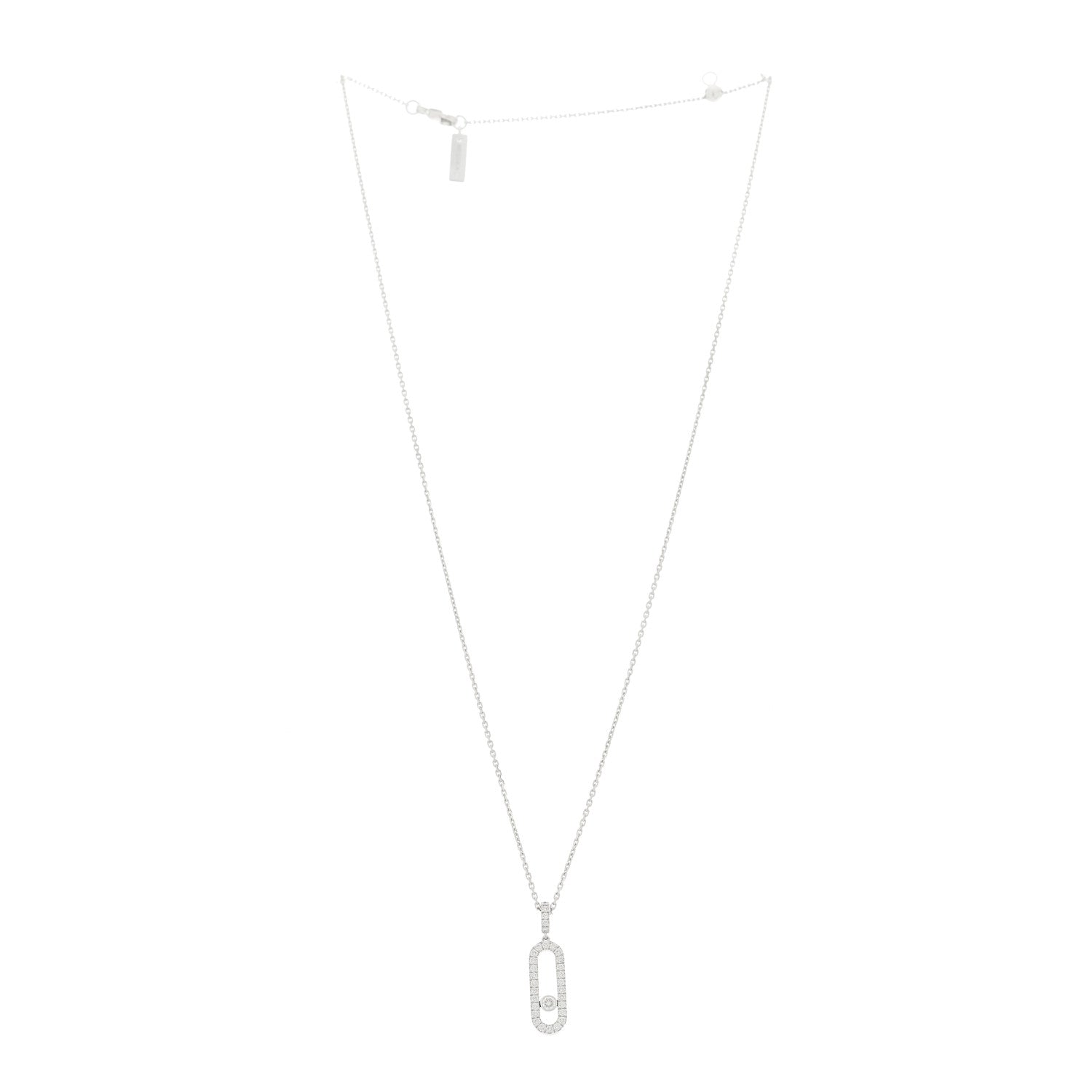 Messika 18K White Gold Diamond LM Move Uno Pave Pendant Necklace 3 of 6
