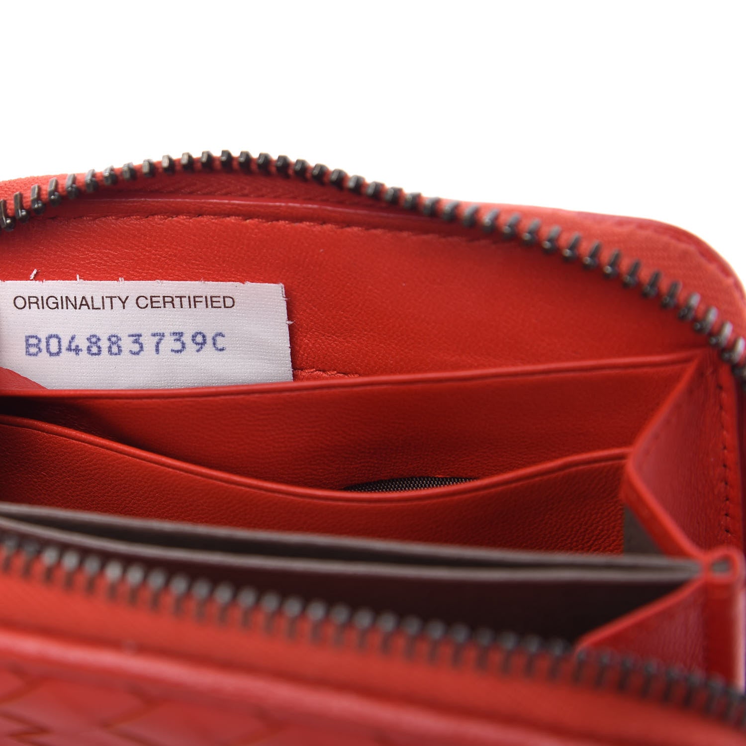 Bottega Veneta Nappa Intrecciato Zip Around Coin Purse Red 7 of 8